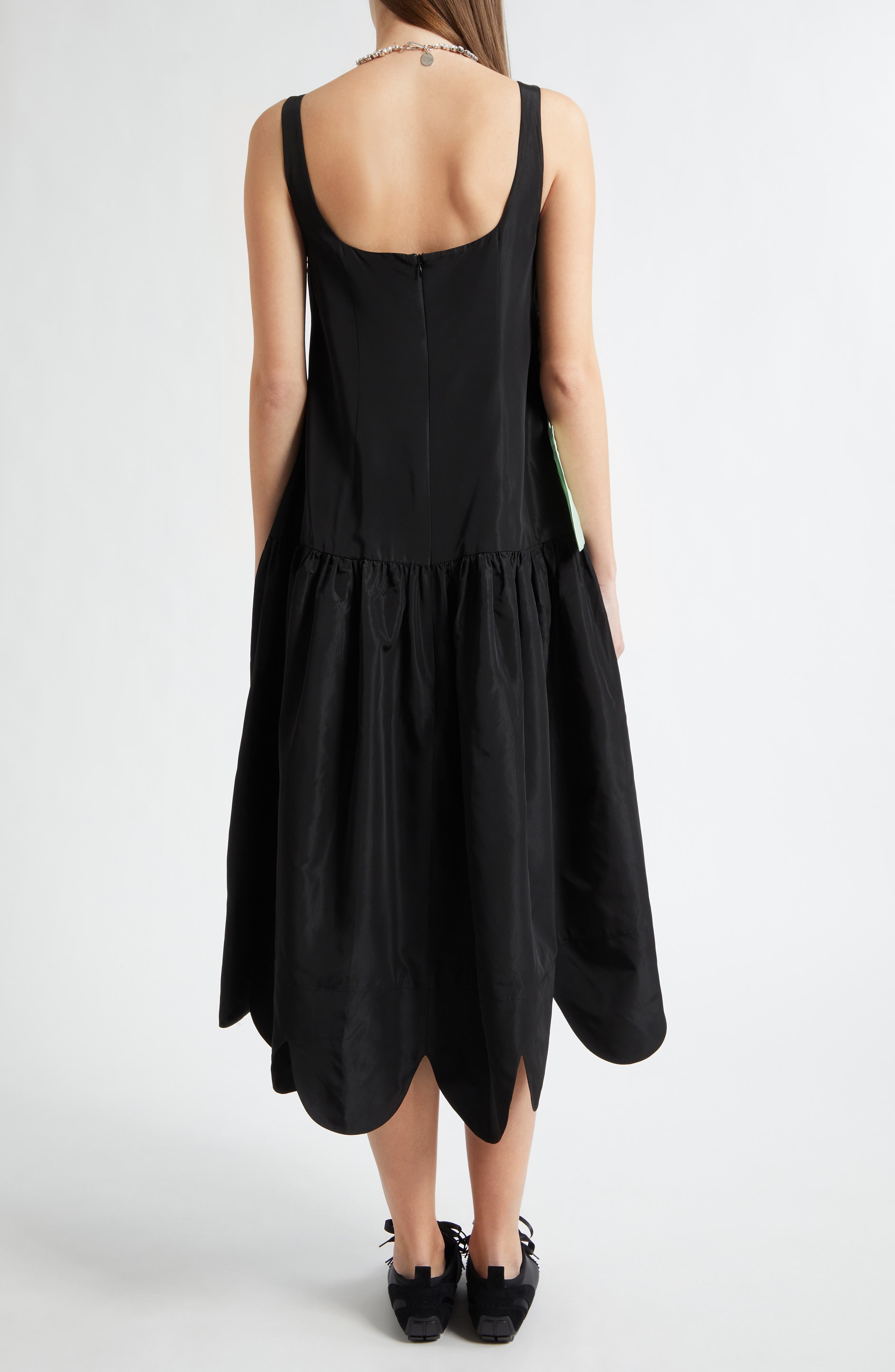 Pressed Rosette Tilted Neck Dress - image 2