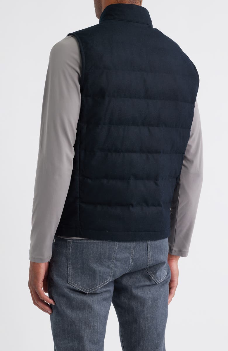 Peter Millar Davos Quilted Wool Flannel Vest, Alternate, color, Black