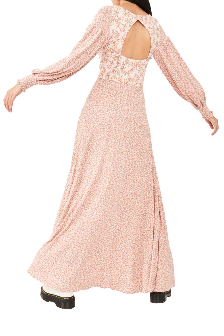 Love Story Long Sleeve Maxi Dress, Alternate, color, TEA COMBO