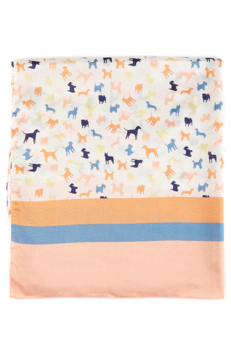 Barbour Dog Print & Stripe Long Scarf, Alternate, color, 