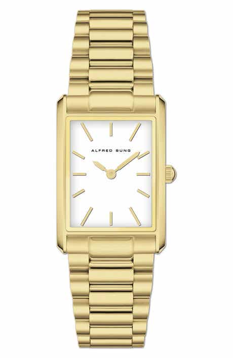Alfred Sung Horizon Rectangular Bracelet Watch, 22mm x 32mm