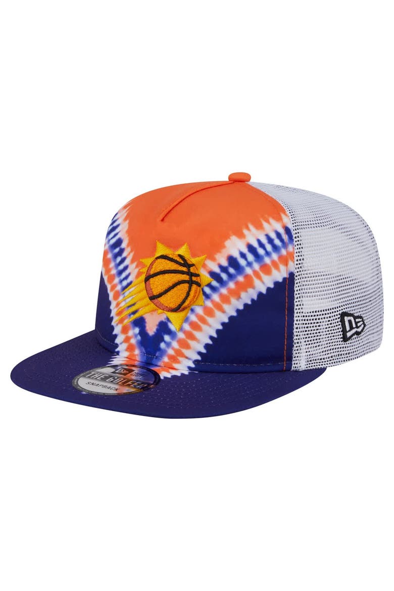 Men's New Era Purple/Orange Phoenix Suns Throwback Dye Golfer Snapback Hat, Main, color, Purple