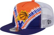 New Era Men's New Era Purple/Orange Phoenix Suns Throwback Dye Golfer Snapback Hat
