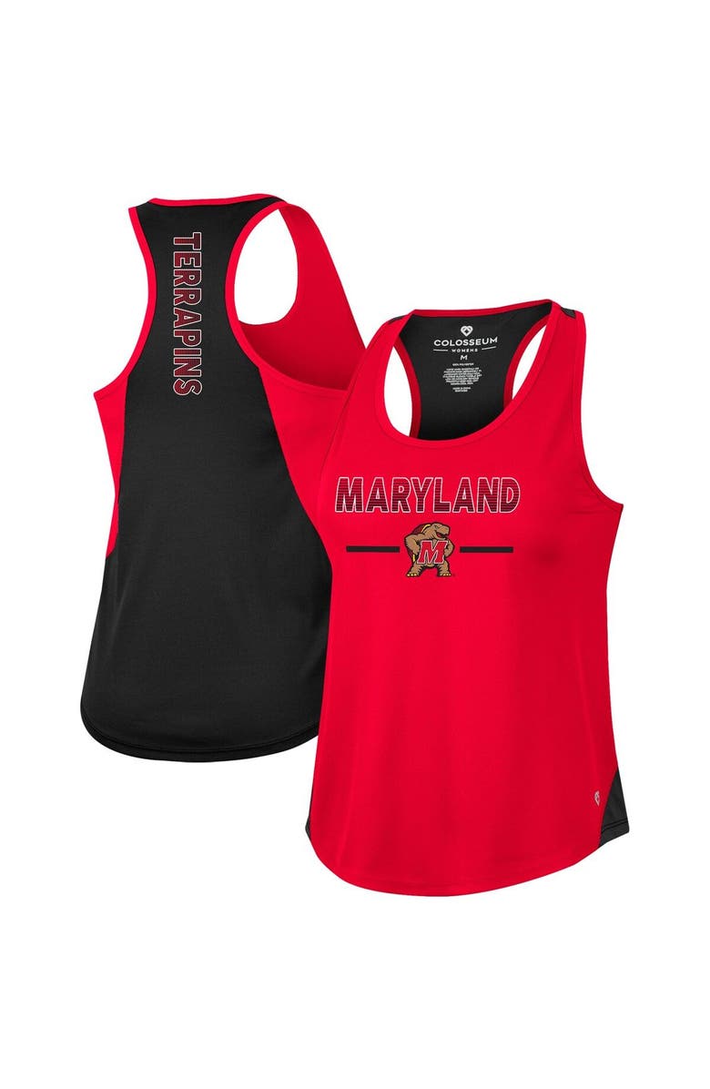 COLOSSEUM Women's Colosseum Red Maryland Terrapins Sachs 2-Hit Scoop Neck Racerback Tank Top, Alternate, color,