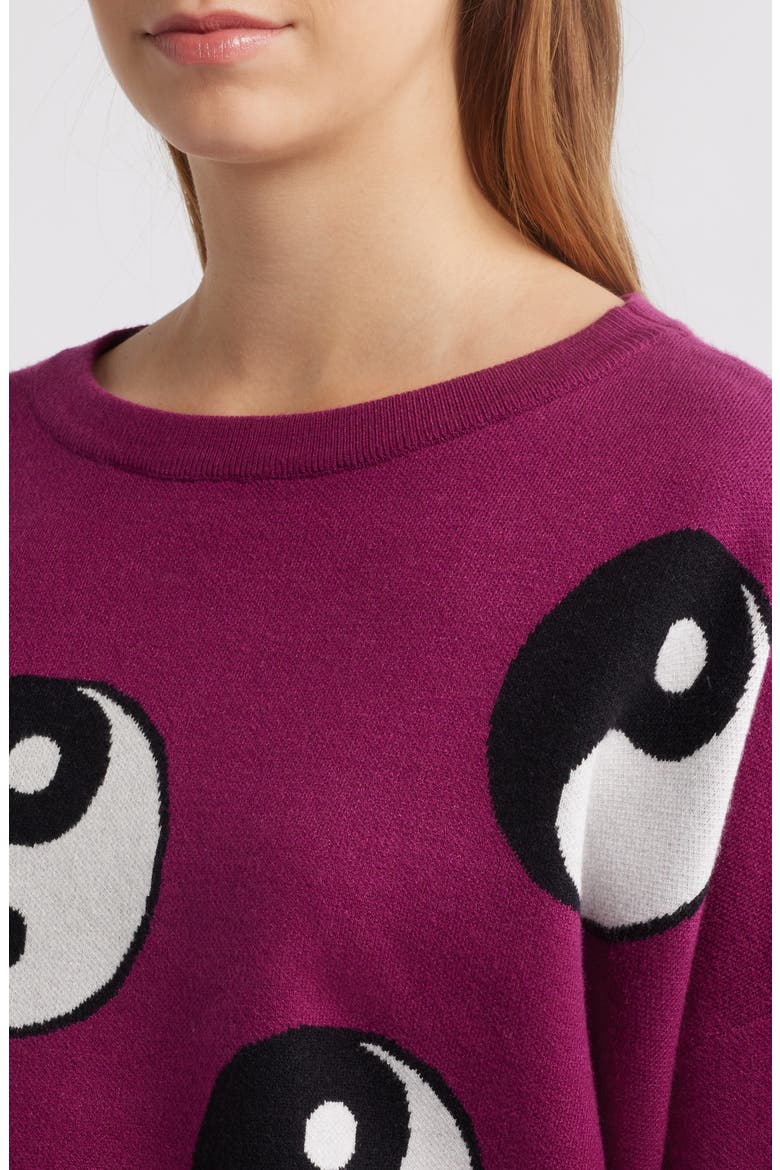 Be an Original, Baby Yin Yang Knit Sweater & Wide Leg Pants Set, Alternate, color, AMETHYST