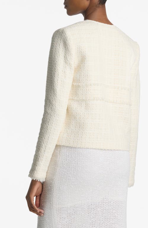 St John St. John Embellished Tweed Jacket In White
