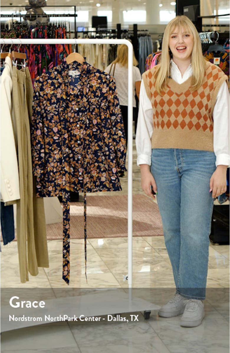 Blair Floral Tie Neck Top, sales video thumbnail