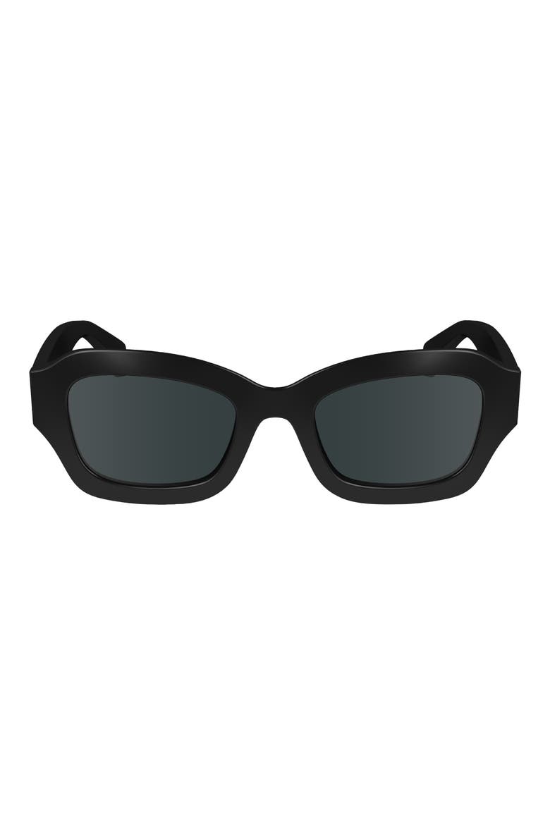Heritage 50mm Cat Eye Sunglasses, Main, color, BLACK
