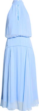 STAUD Camryn Keyhole Crinkle Crepe Midi Dress