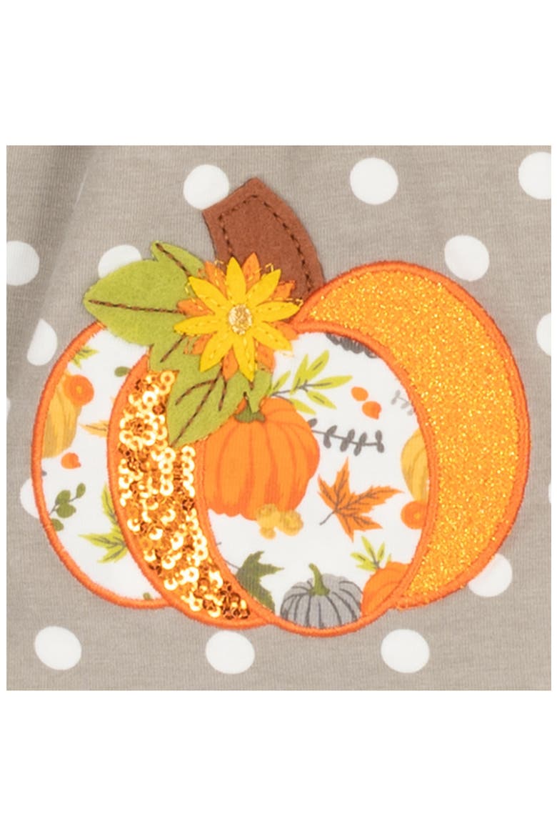 Pumpkin Appliqué Top & Leggings Set, Alternate, color, TAUPE