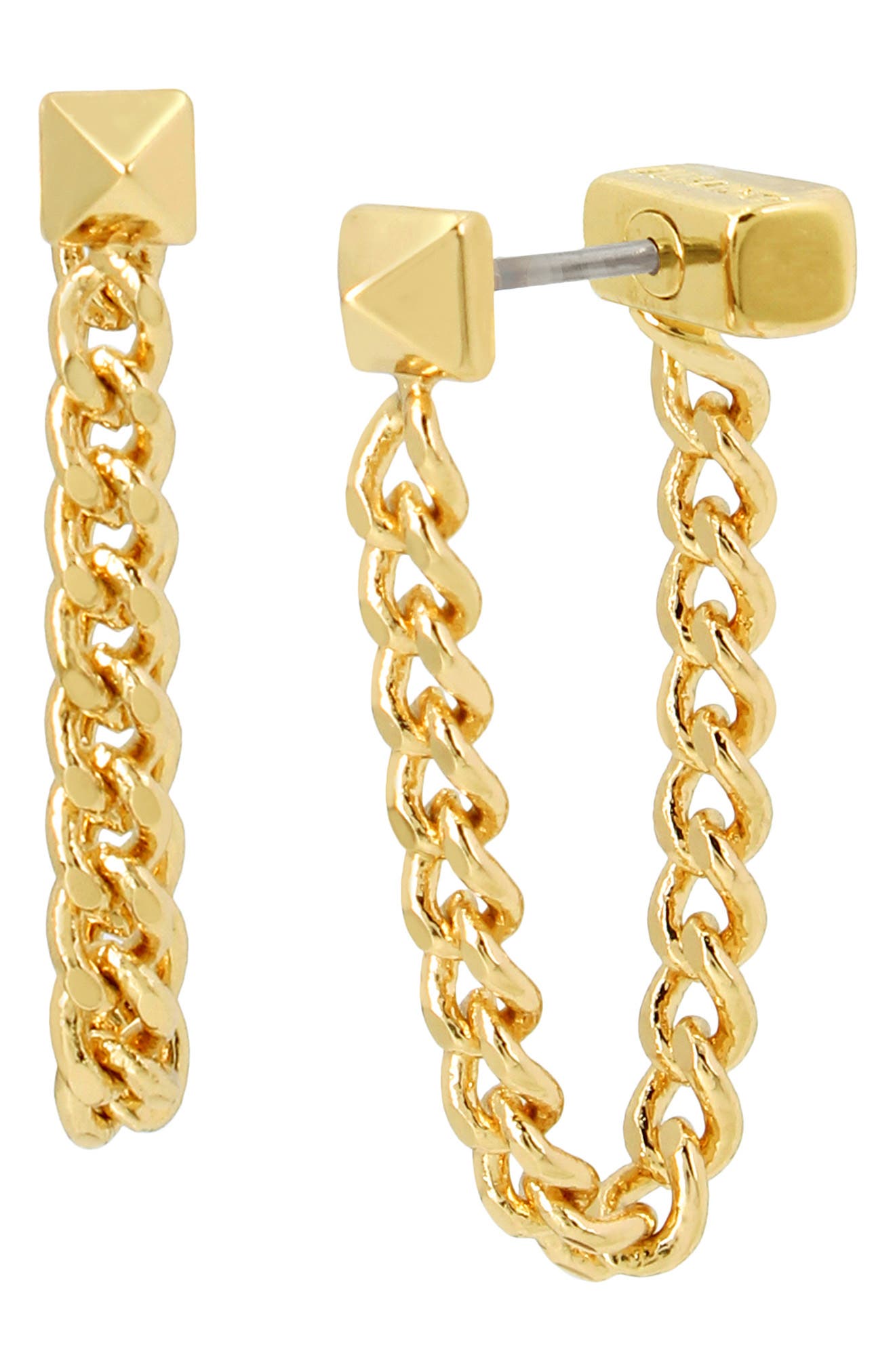 AllSaints Pyramid Stud Chain Swag Drop Earrings (Women) | Nordstromrack