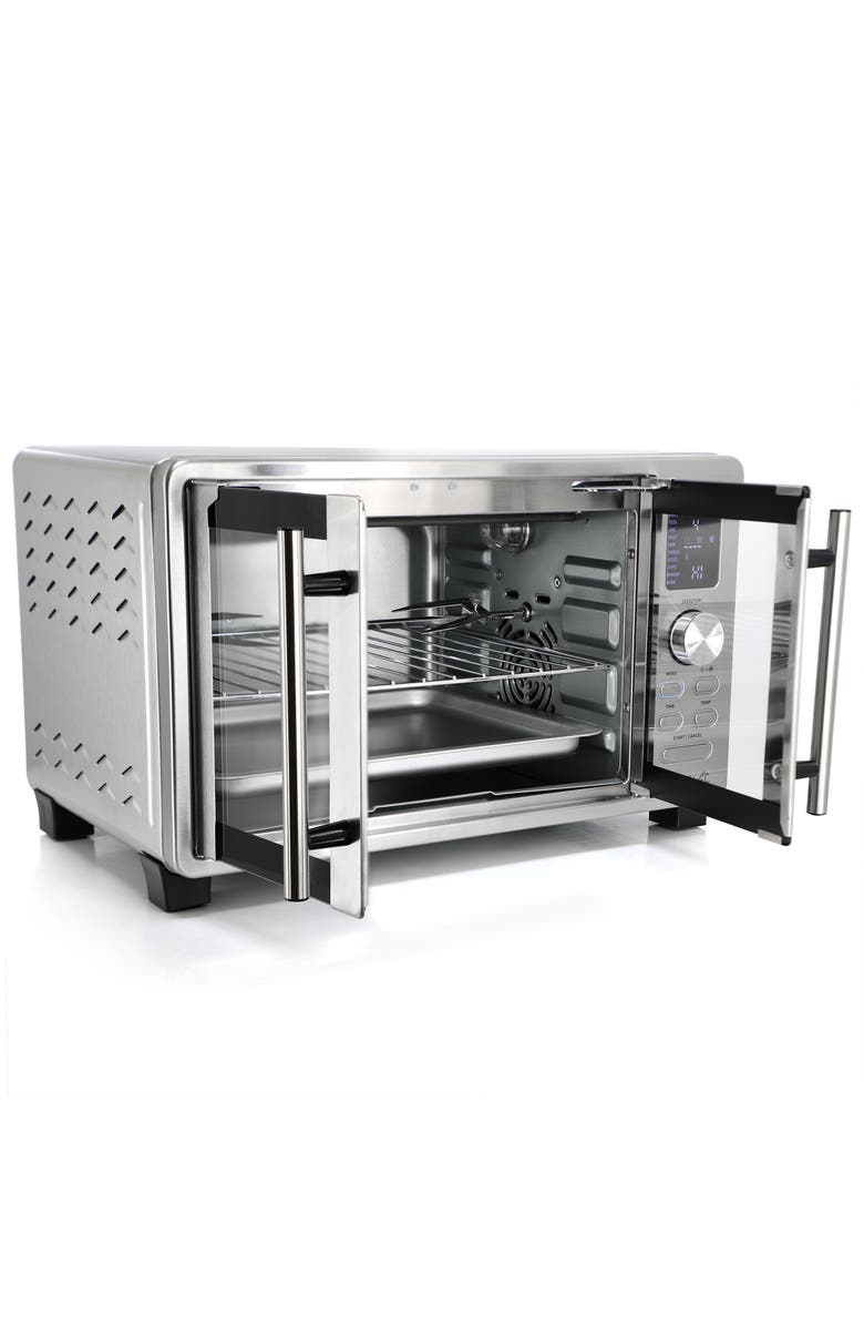 Megachef Digital Electric French Door Multi-Function Counter Top Oven with Rotisserie Set, Alternate, color, Grey