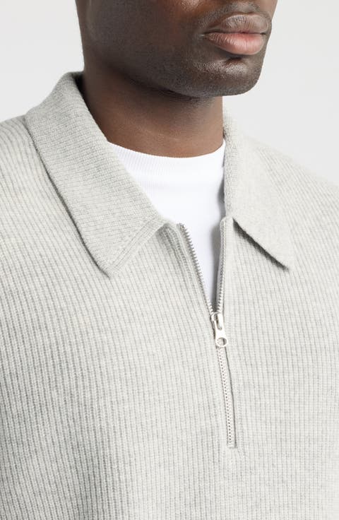 Saisaks Wool Half Zip Polo Sweater