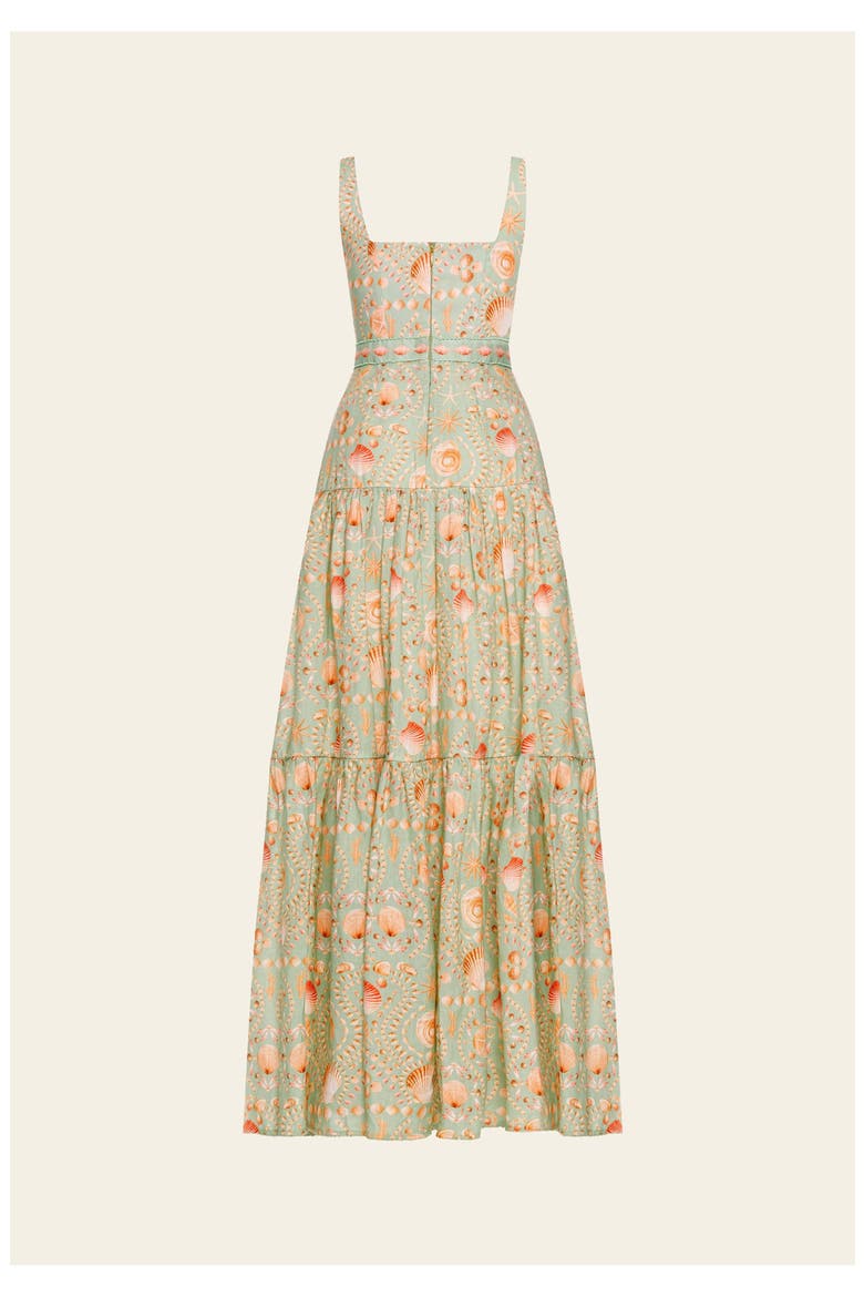 Abeja Playa Maxi Linen Dress, Alternate, color, Green