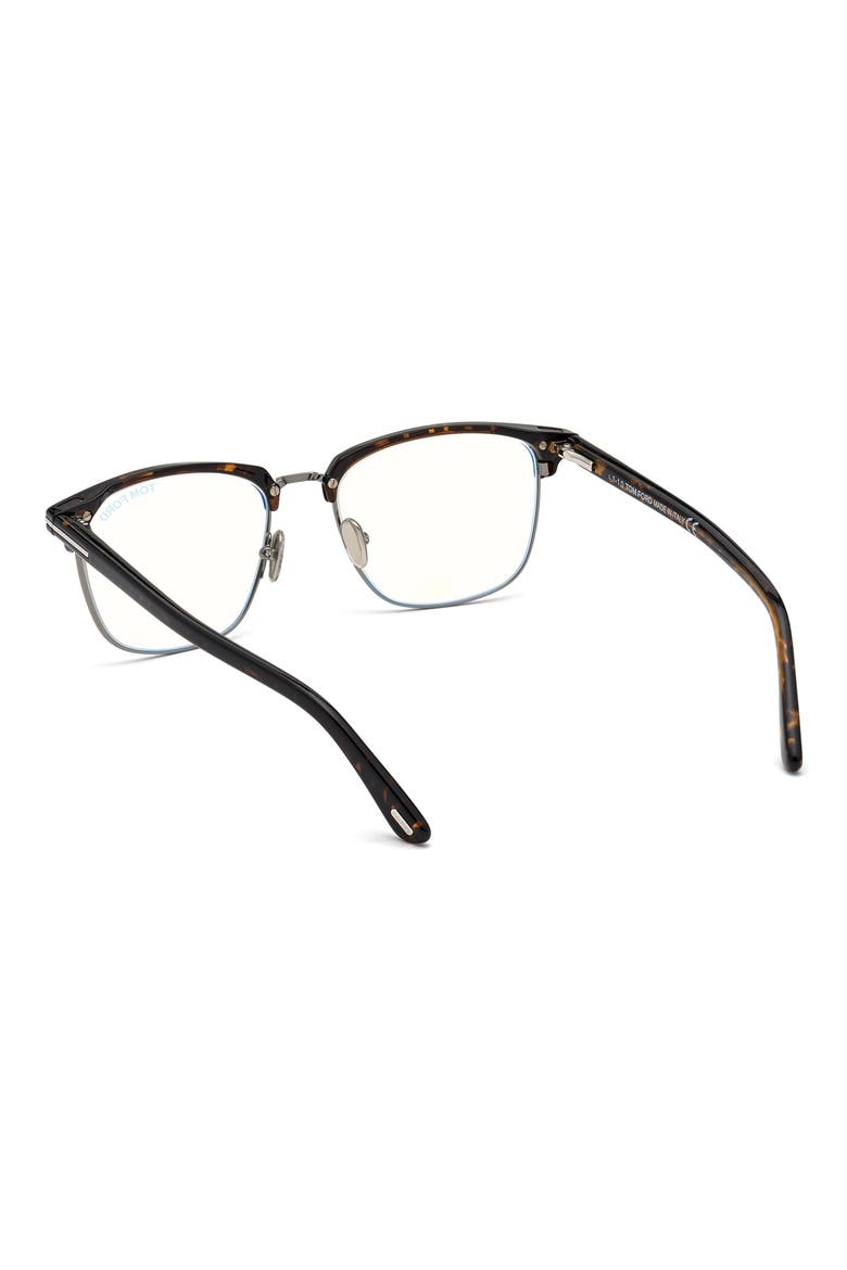 54mm Blue Light Blocking Glasses & Clip-On Sunglasses, Alternate, color, DARK HAVANA/ GUNMETAL/ TEAL