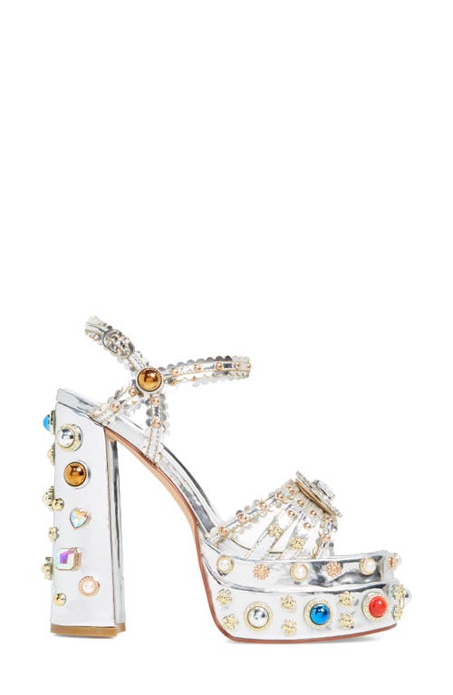 Azalea Wang Lola Ankle Strap Platform Sandal In Multi