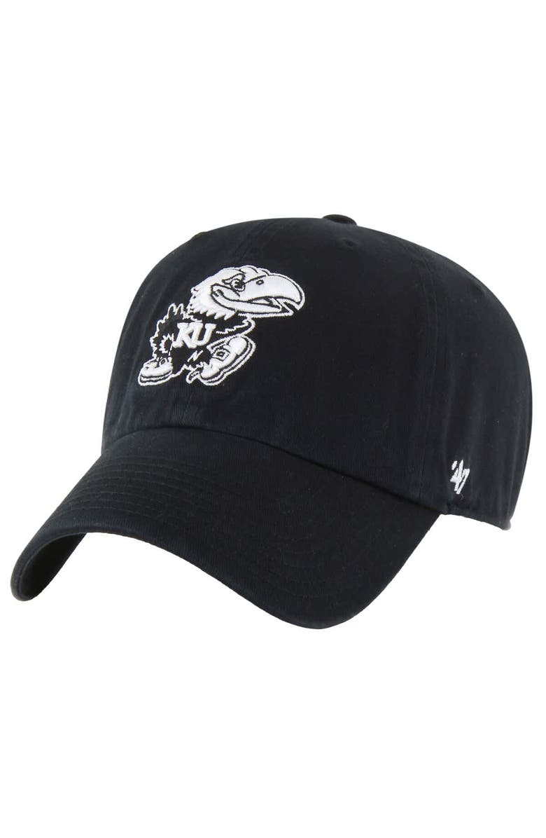 '47 Men's '47 Black Kansas Jayhawks Clean Up Adjustable Hat, Main, color, Black