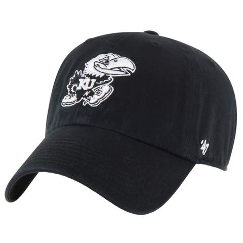 Men's '47 Black Kansas Jayhawks Clean Up Adjustable Hat