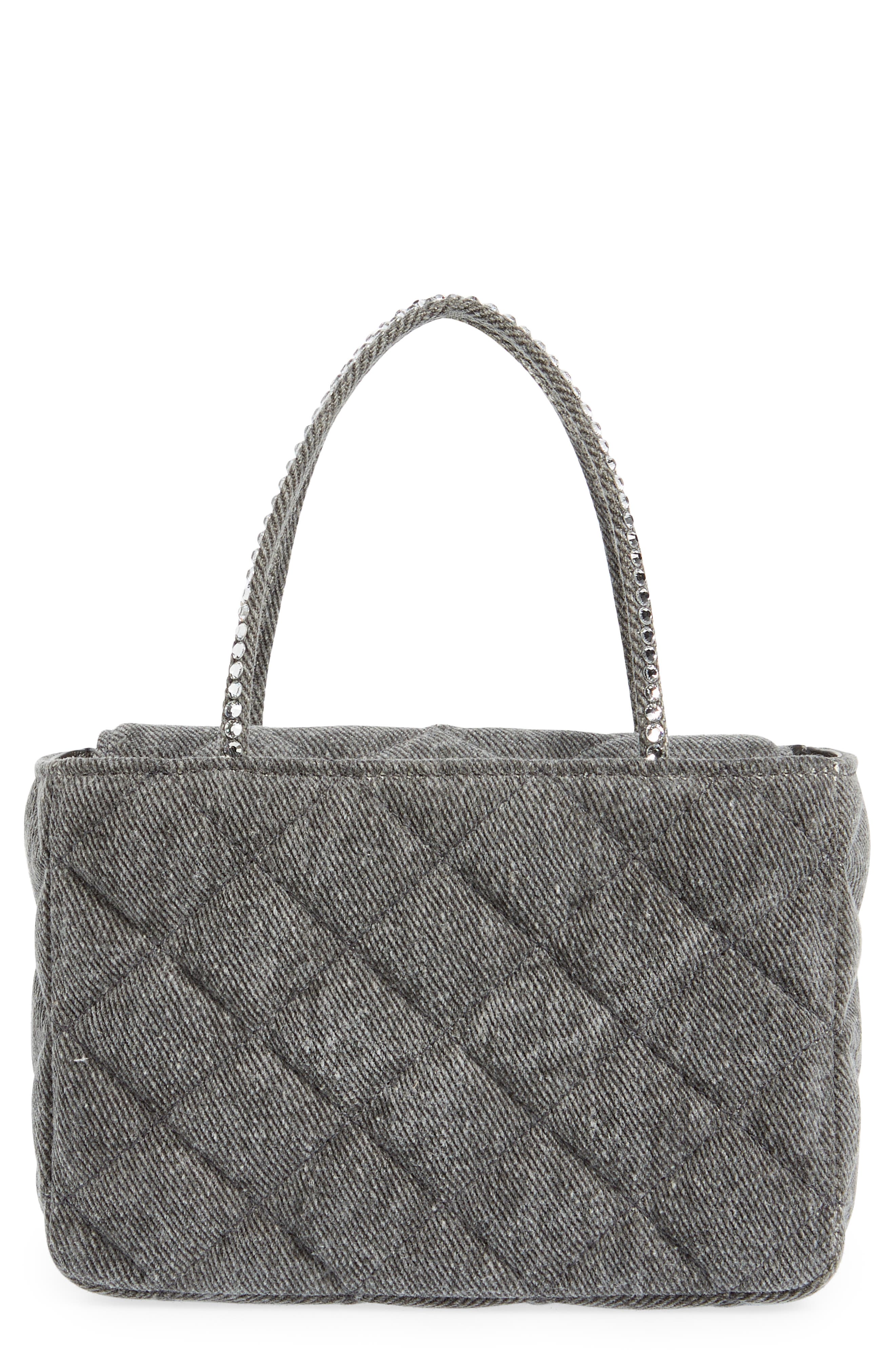 Amina Muaddi Amini Betty Quilted Satin Top Handle Bag, Main, color, 