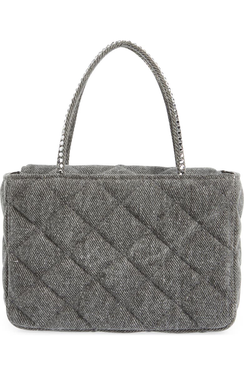 Amina Muaddi Amini Betty Quilted Satin Top Handle Bag, Main, color,