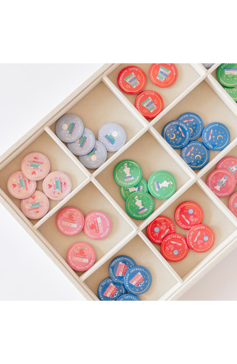 Jollity & Co. Book Club Pinback Merit Badges, Alternate, color, Assorted Pre-Pack