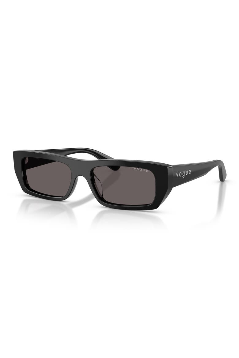 VO5657SU 53mm Rectangle Sunglasses, Alternate, color, BLACK / BLACK SMOKE
