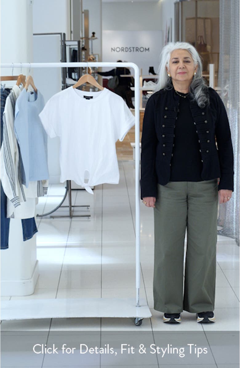 All Day Embroidered Tie Hem T-Shirt, sales video thumbnail