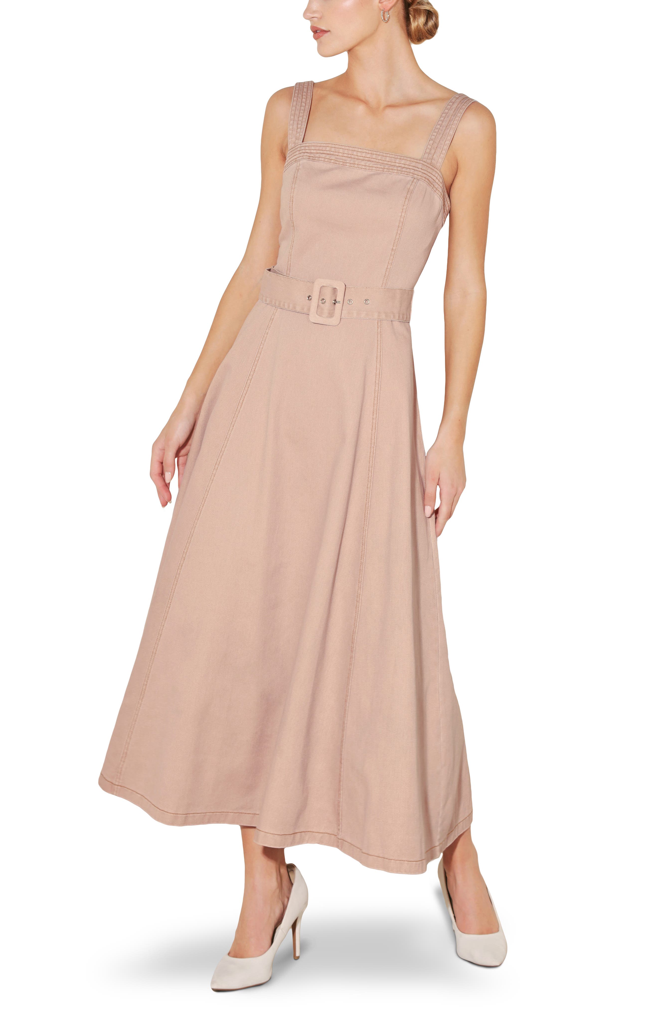 Belted A-Line Midi Dress - image 3