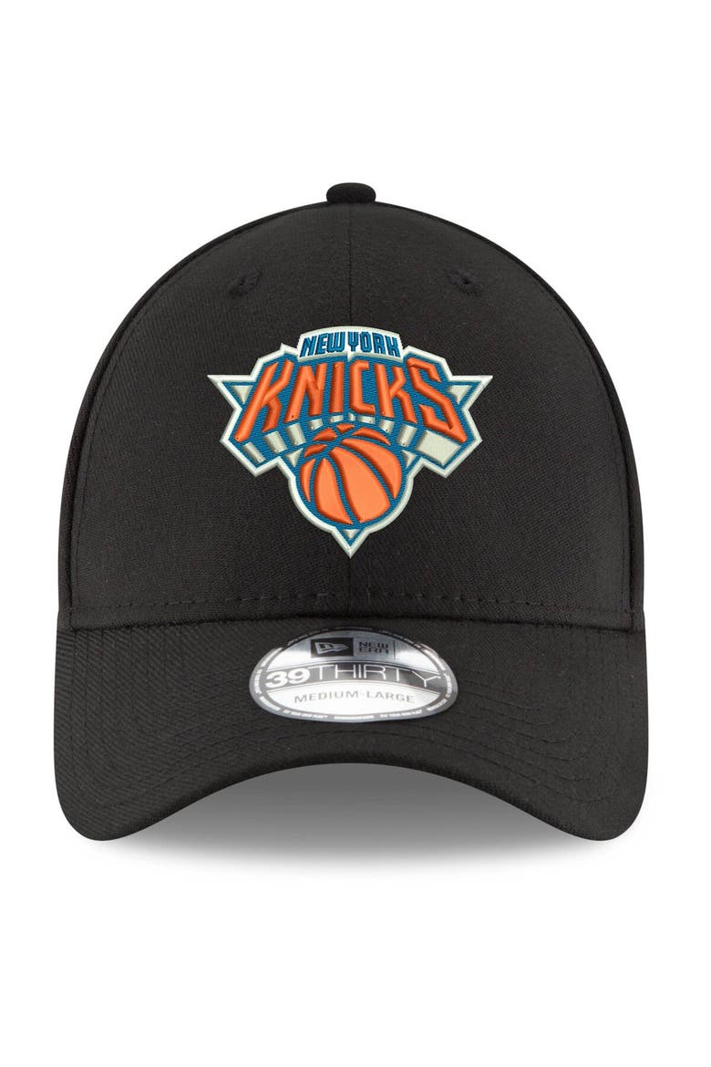 Men's New Era Black New York Knicks Official Team Color 39THIRTY Flex Hat, Alternate, color, Black