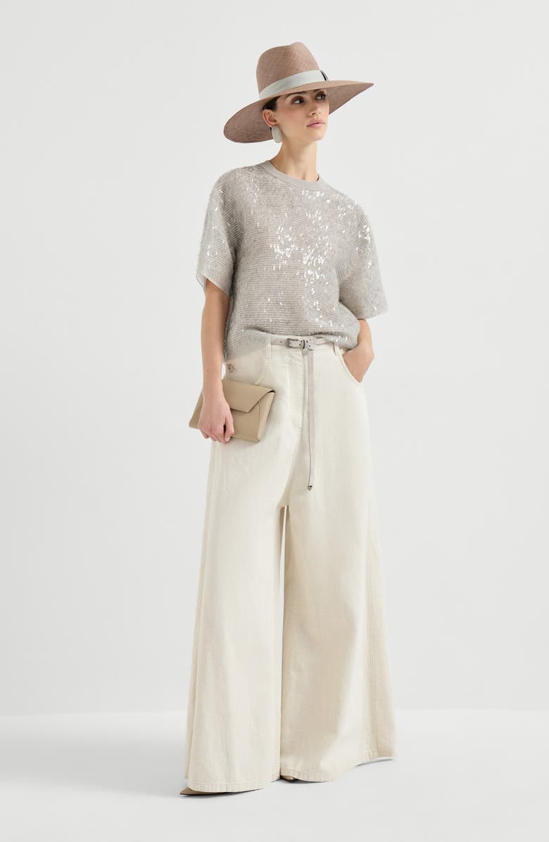 Brunello Cucinelli Wide sailor trousers, Alternate, color, Ecru