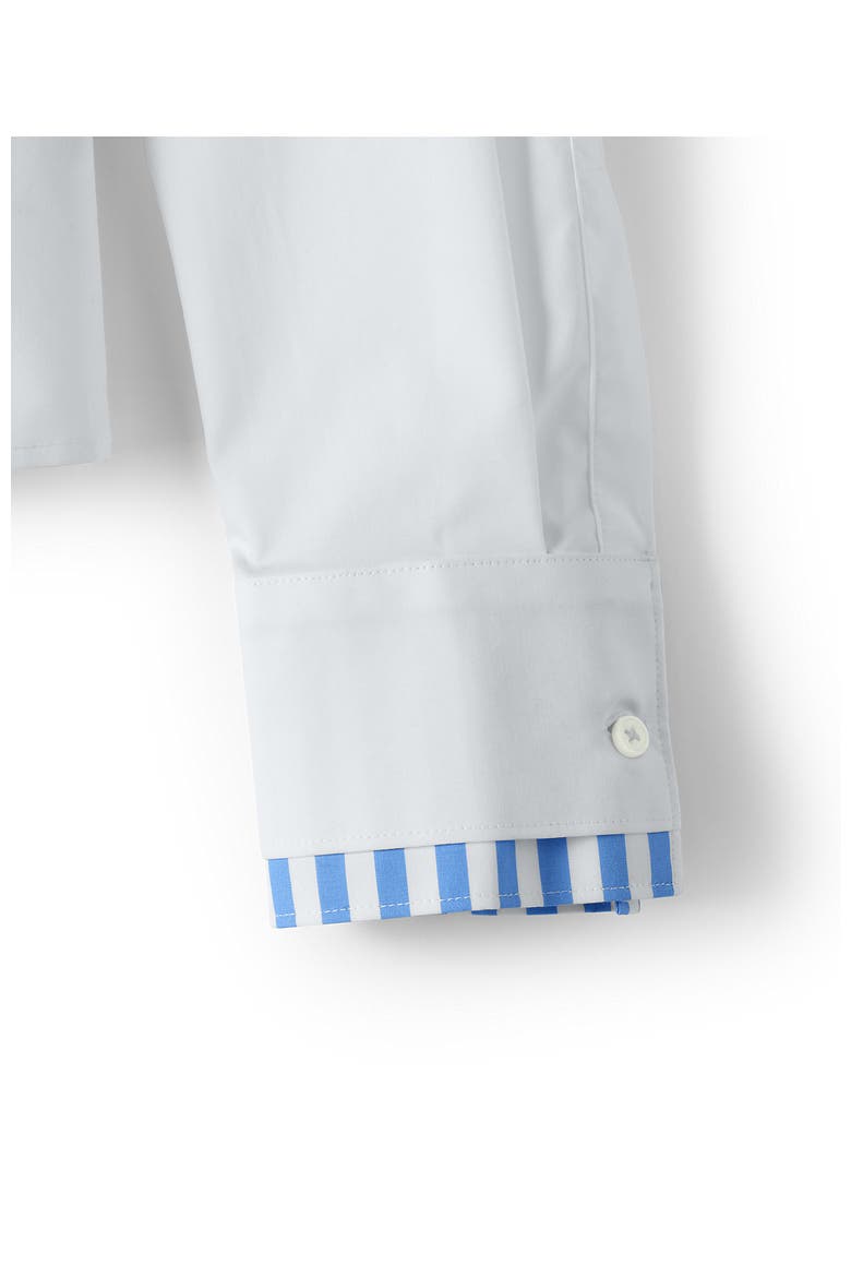 Plus Size Carefree Cotton Shirt with Removable Bow, Alternate, color, White