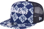 New Era Men's New Era Navy New York Yankees Seeing Diamonds A-Frame Trucker 9FIFTY Snapback Hat