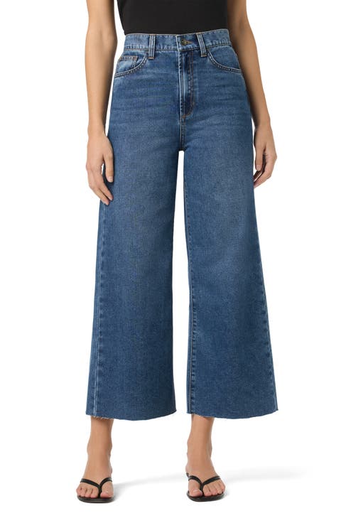 Raw Hem High Waist Crop Wide Leg Jeans (Nereo)
