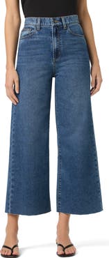Joe's Raw Hem High Waist Crop Wide Leg Jeans