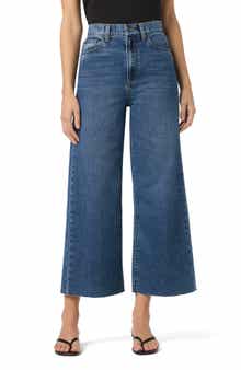 Joe's Raw Hem High Waist Crop Wide Leg Jeans