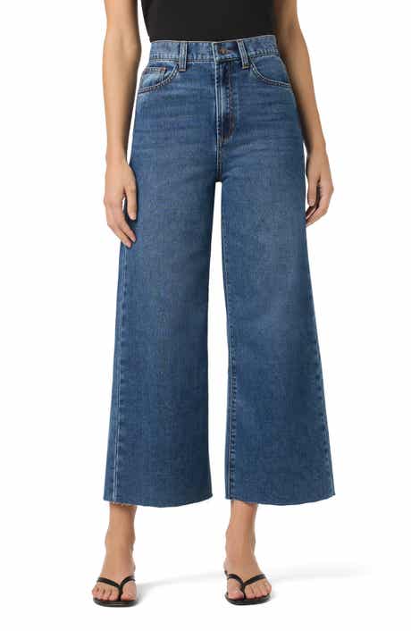 Joe's Raw Hem High Waist Crop Wide Leg Jeans