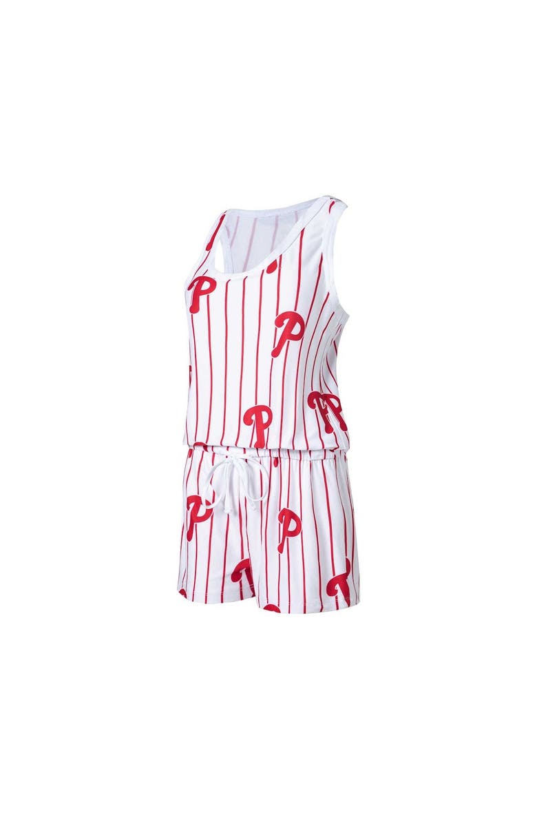 CONCEPTS SPORT Women's Concepts Sport White Philadelphia Phillies Reel Pinstripe Knit Romper, Alternate, color, 