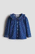 H&M Frill-collar Denim Blouse