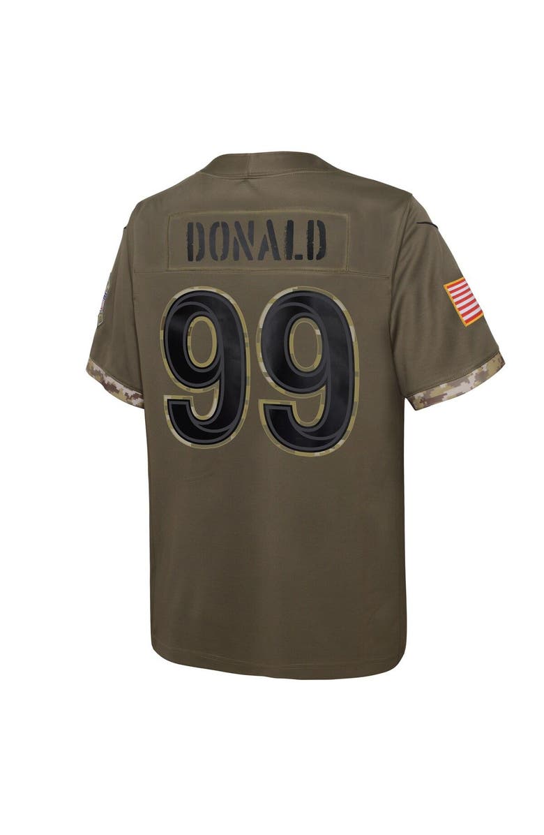 Nike Youth Nike Aaron Donald Olive Los Angeles Rams 2022 Salute To Service Player Limited Jersey, Alternate, color, 