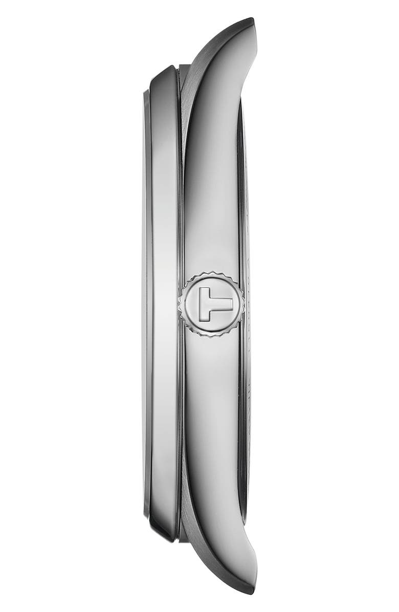 Tissot PR 100 Quartz Leather Strap Watch, 40mm, Alternate, color, White