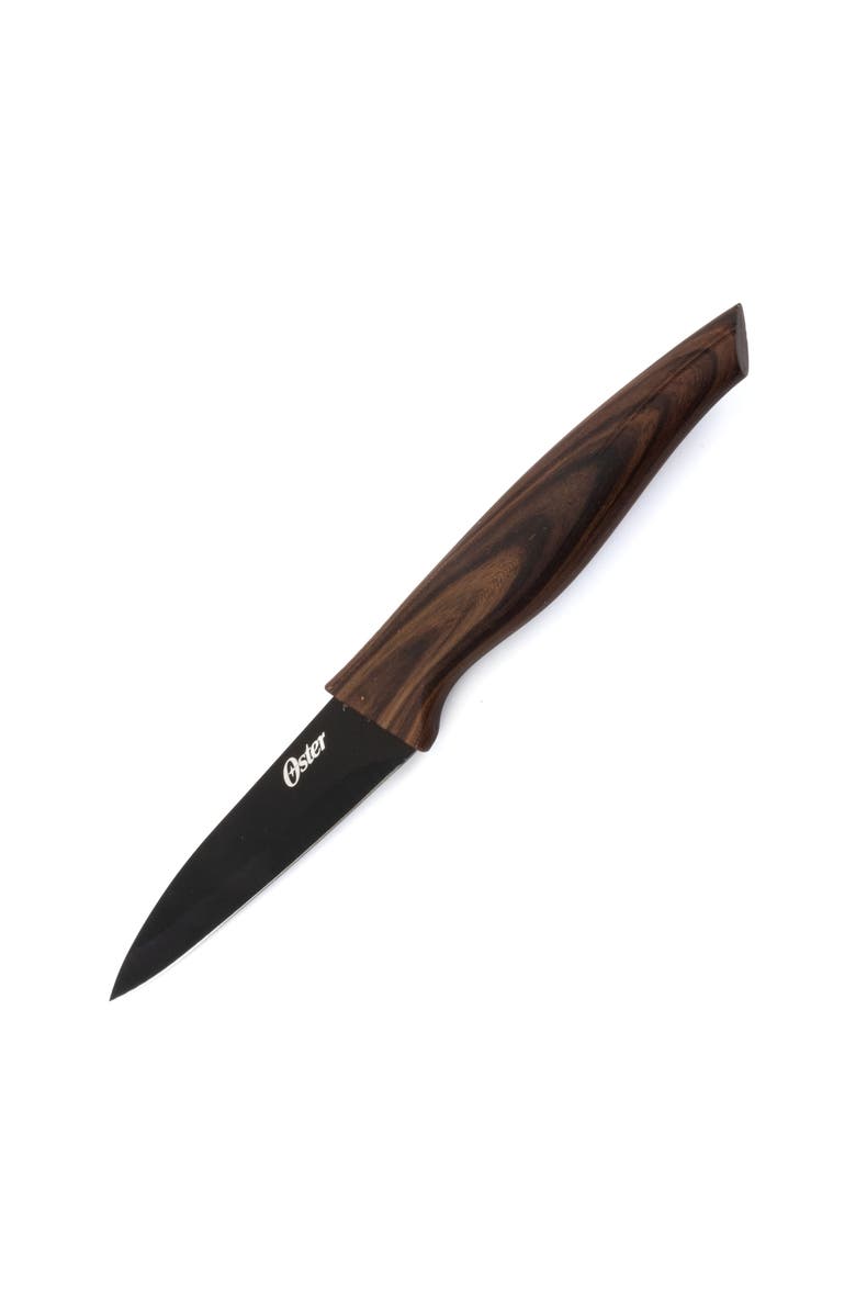 OSTER Godfrey 5 Piece Stainless Steel Black Cutlery Set with Wood Print Handles, Alternate, color,