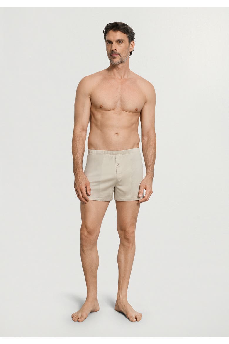Cotton Sporty Button Fly Cotton Boxer, Alternate, color, Moon