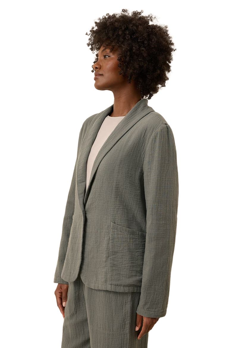 Organic Cotton Coastal Double Gauze Lined Easy Jacket, Alternate, color, Castor Green