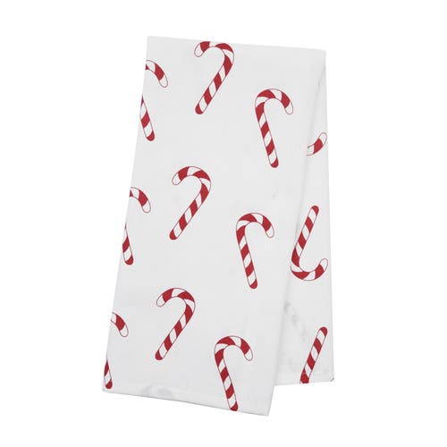 C & F Home C&f Home Candy Cane Wishes Towel In White