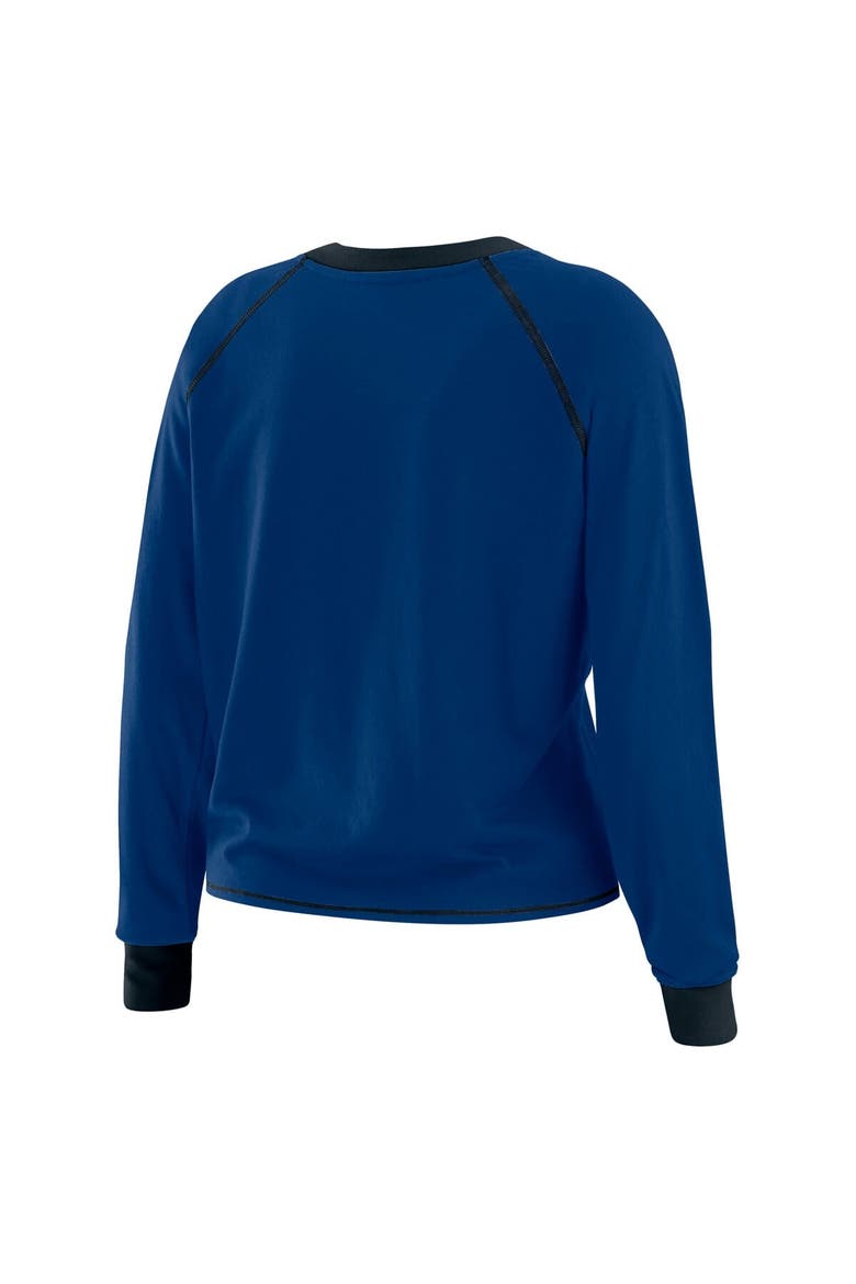 Women's WEAR by Erin Andrews Royal Indianapolis Colts Tie-Front Long Sleeve T-Shirt, Alternate, color, Royal