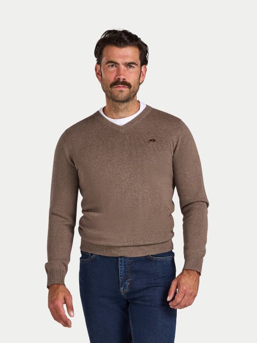 Raging Bull Classic V-neck Sweater In Brown