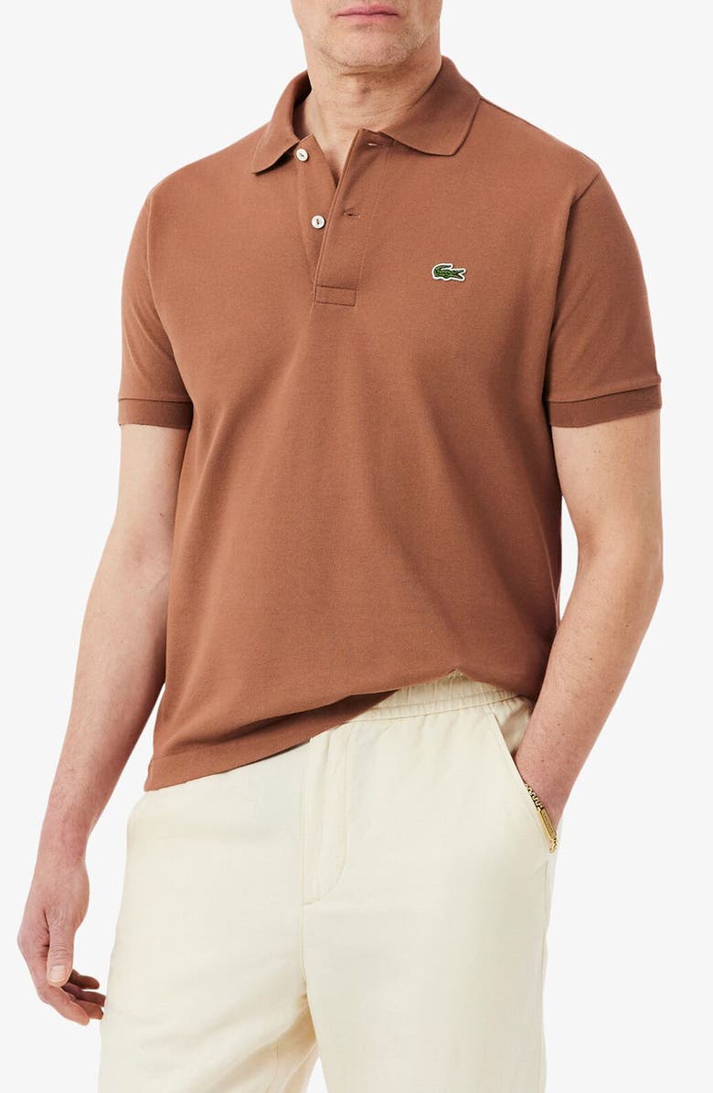 Lacoste Regular Fit Piqué Polo, Main, color, Pecan