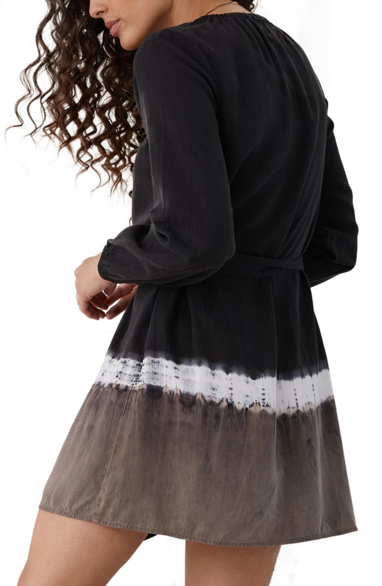 Bella Dahl Tie Dye Belted Long Sleeve Dress, Alternate, color, 
