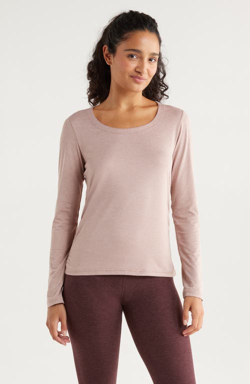 Zella Restore Soft Lite Ruched Long Sleeve T-shirt In Neutral