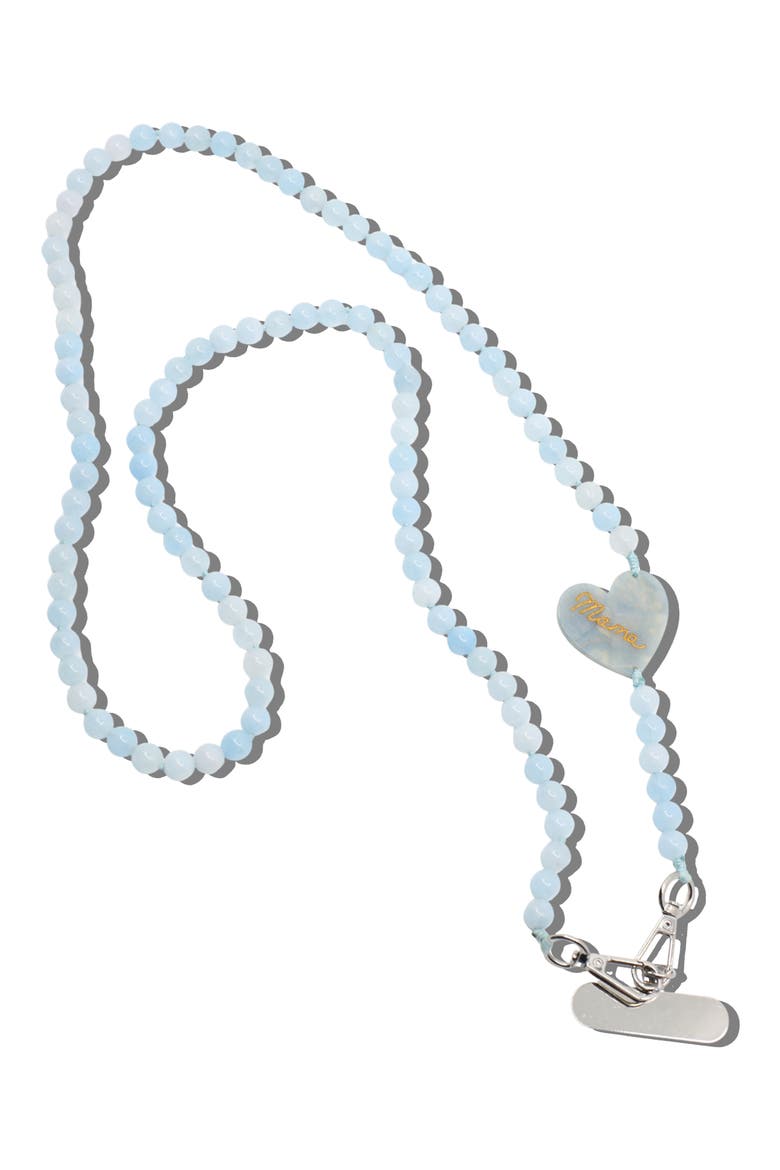 Mama Heart Beaded Crossbody Phone Strap, Alternate, color, BABY BLUE